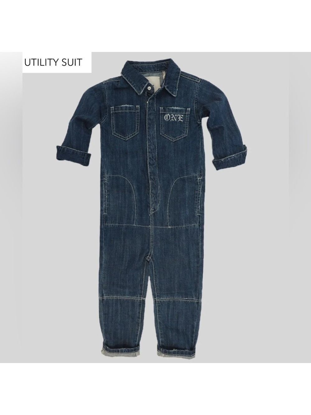 One Teaspoon Kids Rodeo Blue Paradise Utility Jumpsuit - size 8 to 9 - NWT